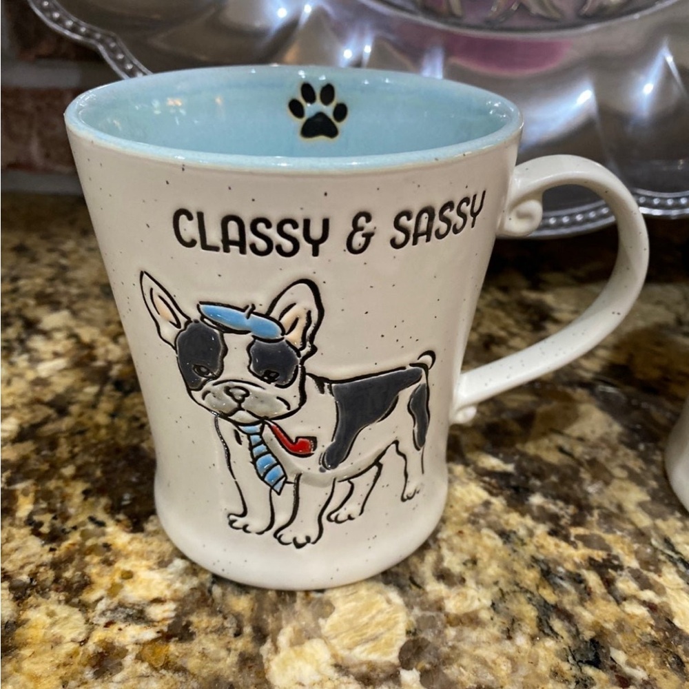 Spectrum Designz CLASSY AND SASSY french bulldog mug 17oz - Brand new!  oooh la